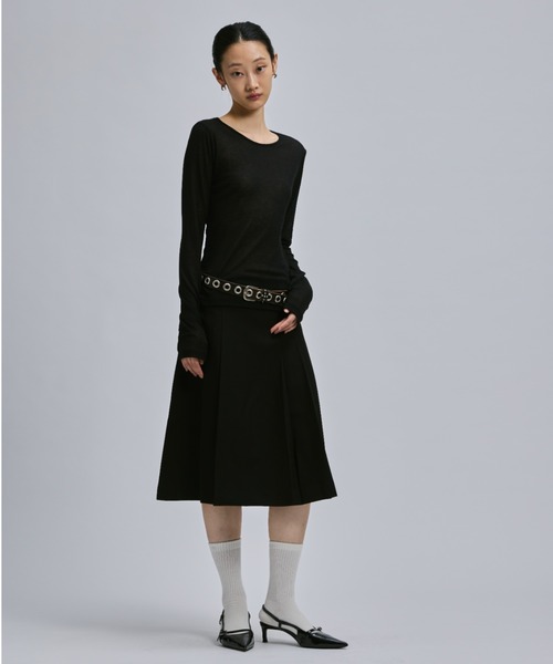 LOW WAIST MIDI PLEATS SKIRT / ローウエストミディ丈プリーツ