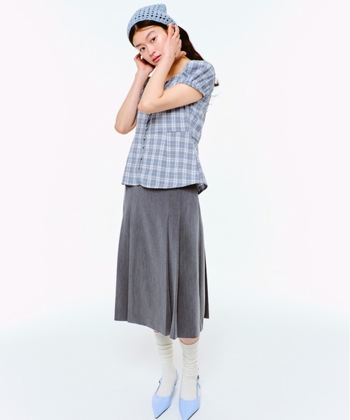 セール】LOW WAIST MIDI PLEATS SKIRT / ローウエストミディ丈