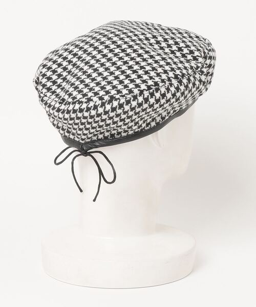 PHILLY（フィリー）の「WC/チドリガラパイピングベレー（ハンチング/ベレー帽・レディース・ブラック・FREE）」の2枚目の写真