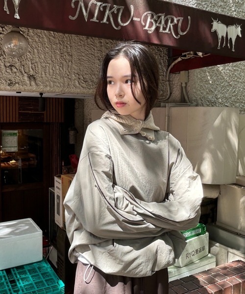 Bargiee（バージー）の「スウォッシュ ナイロン ジャケット トップス 撥水 防水 ユニセックス（ナイロンジャケット・メンズ・ブラック/サンドベージュ/ネイビー・FREE）」の10枚目の写真