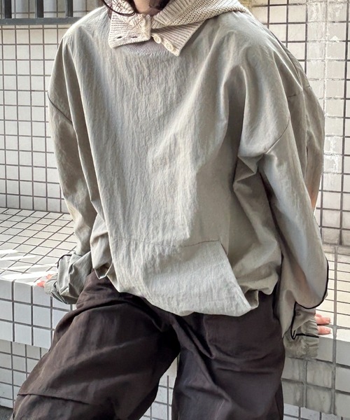 Bargiee（バージー）の「スウォッシュ ナイロン ジャケット トップス 撥水 防水 ユニセックス（ナイロンジャケット・メンズ・ブラック/サンドベージュ/ネイビー・FREE）」の12枚目の写真