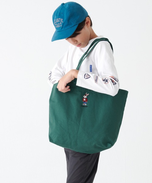 KRIFF MAYER Kid's Collection(クリフメイヤーキッズコレクション)の「キャンプラビットートバッグ(トートバッグ・キッズ・オフホワイト/サックスブルー/ダークグレー/ブラウン/グリーン/ブルー/イエロー・FREE)」の6枚目の写真