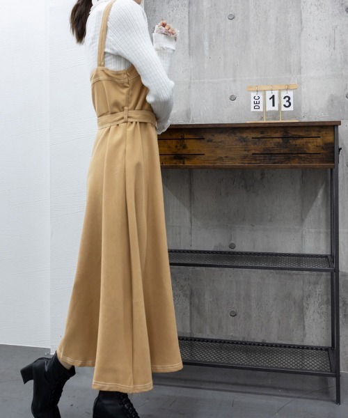 Miniministore(ミニミニストア)の「ジャンパースカート サロペットワンピース(ワンピース・レディース・ブラック/ベージュ・L/M)」の14枚目の写真