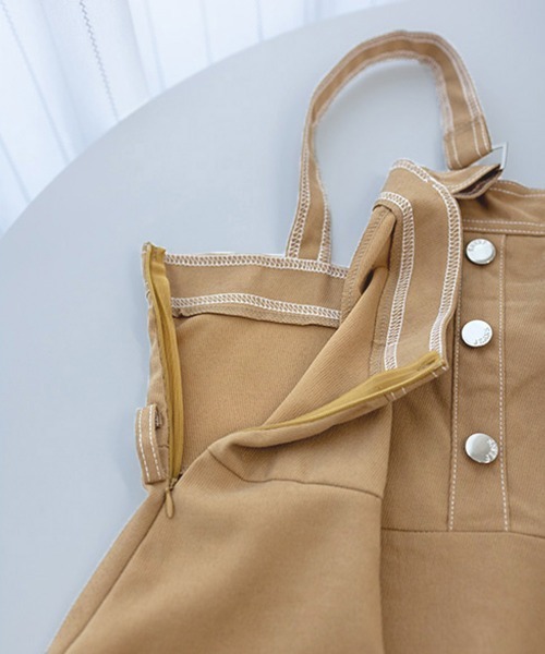 Miniministore(ミニミニストア)の「ジャンパースカート サロペットワンピース(ワンピース・レディース・ブラック/ベージュ・L/M)」の19枚目の写真