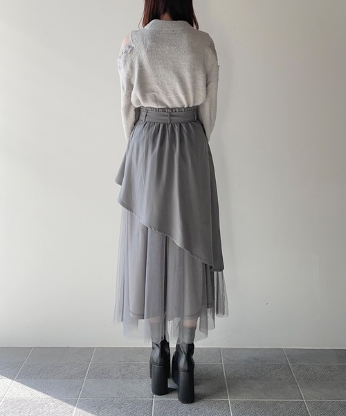 TORTE（トルテ）の「フェザー肩レースニット（ニット/セーター・レディース・ブルー/ダークグレー/ホワイト/ピンク・FREE）」の15枚目の写真