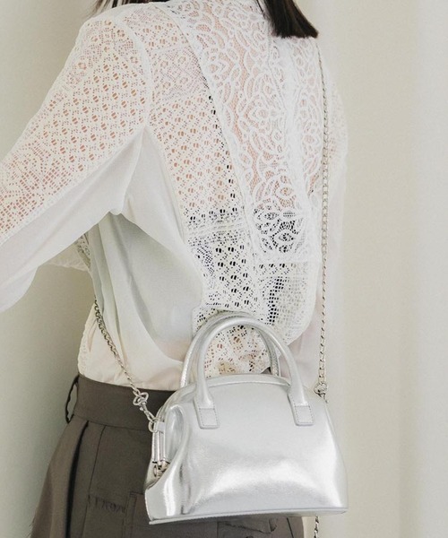 PUBLIC TOKYO（パブリックトウキョウ）の「スクエアチェーンバッグ/ハンドバッグ（ハンドバッグ・レディース・ブラック/シルバー・FREE）」の2枚目の写真