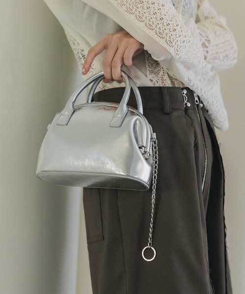 PUBLIC TOKYO（パブリックトウキョウ）の「スクエアチェーンバッグ/ハンドバッグ（ハンドバッグ・レディース・ブラック/シルバー・FREE）」の3枚目の写真