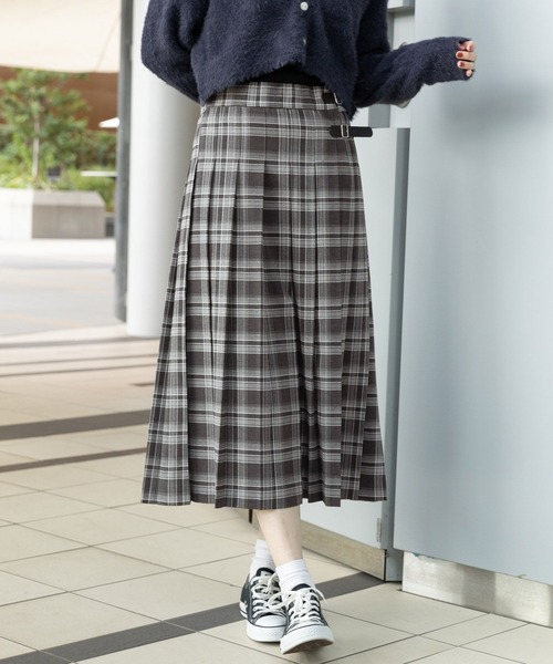 3.3 Field Trip （3.3フィールドトリップ）の「3.3 Field Trip／チェックロングスカート　 2995582（スカート・レディース・ネイビー/グレー・FREE）」の5枚目の写真