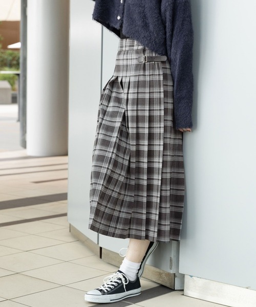 3.3 Field Trip （3.3フィールドトリップ）の「3.3 Field Trip／チェックロングスカート　 2995582（スカート・レディース・ネイビー/グレー・FREE）」の6枚目の写真