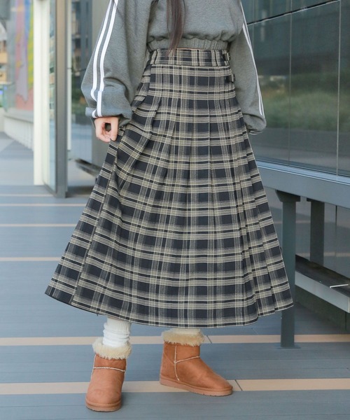 3.3 Field Trip （3.3フィールドトリップ）の「3.3 Field Trip／チェックロングスカート　 2995582（スカート・レディース・ネイビー/グレー・FREE）」の8枚目の写真