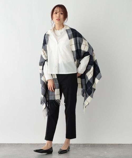 GLOBAL WORK（グローバルワーク）の「365日マイスタイルクロップドシャツ/987172（シャツ/ブラウス・レディース・オフホワイト/ストライプ/ホワイト系その他/ブルー系その他7/ライトブルー/イエロー・FREE）」の9枚目の写真