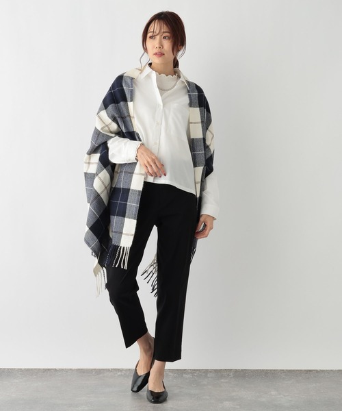 GLOBAL WORK（グローバルワーク）の「365日マイスタイルクロップドシャツ/987172（シャツ/ブラウス・レディース・オフホワイト/ストライプ/ホワイト系その他/ブルー系その他7/ライトブルー/イエロー・FREE）」の11枚目の写真