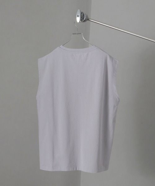 welise（ウェライズ）の「【welise/ウェライズ】HQクリアコットン ノースリーブオーバーサイズTシャツ（Tシャツ/カットソー・メンズ・チャコールグレー/ホワイト/ブラック/チャコール/ダークブラウン/ライトグレー・M/L/S）」の9枚目の写真