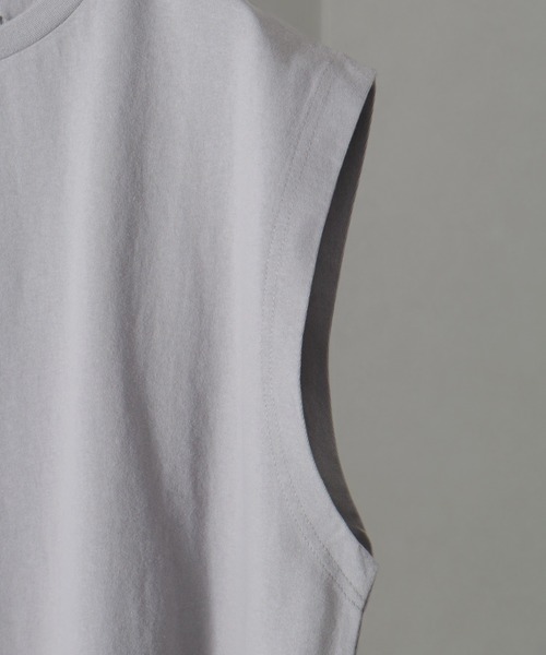 welise（ウェライズ）の「【welise/ウェライズ】HQクリアコットン ノースリーブオーバーサイズTシャツ（Tシャツ/カットソー・メンズ・チャコールグレー/ホワイト/ブラック/チャコール/ダークブラウン/ライトグレー・M/L/S）」の11枚目の写真