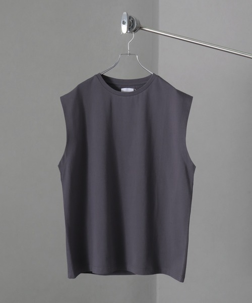 welise（ウェライズ）の「【welise/ウェライズ】HQクリアコットン ノースリーブオーバーサイズTシャツ（Tシャツ/カットソー・メンズ・チャコールグレー/ホワイト/ブラック/チャコール/ダークブラウン/ライトグレー・M/L/S）」の22枚目の写真