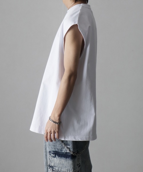 welise（ウェライズ）の「【welise/ウェライズ】HQクリアコットン ノースリーブオーバーサイズTシャツ（Tシャツ/カットソー・メンズ・チャコールグレー/ホワイト/ブラック/チャコール/ダークブラウン/ライトグレー・M/L/S）」の16枚目の写真