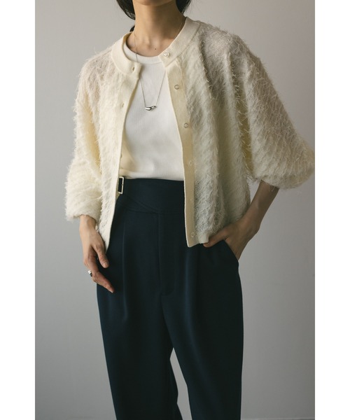 STYLEMIXER（スタイルミキサー）の「2WAYフリンジニットカーディガン（カーディガン/ボレロ・レディース・グレー/レッド/アイボリー・FREE）」の2枚目の写真