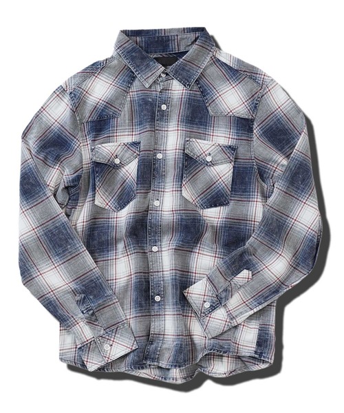 jiggys shop(ジギーズショップ)の「インディゴチェックシャツ(シャツ/ブラウス・メンズ・ブルー系その他/レッド・MEDIUM/LARGE/X-LARGE)」の9枚目の写真