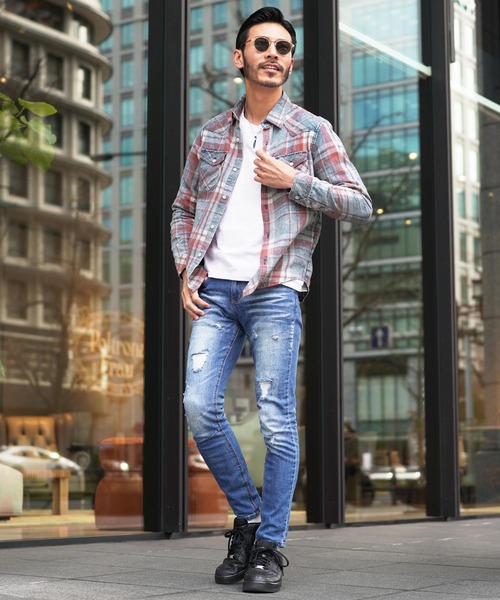 jiggys shop(ジギーズショップ)の「インディゴチェックシャツ(シャツ/ブラウス・メンズ・ブルー系その他/レッド・MEDIUM/LARGE/X-LARGE)」の14枚目の写真