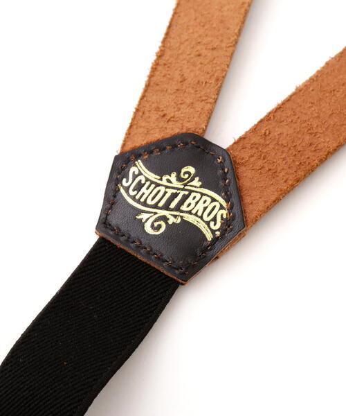 た*ん様 schott サスペンダー　茶芯　レザー　ショット Schott N.Y.C サスペンダー Schott/ショット/LEATHER SUSPENDER