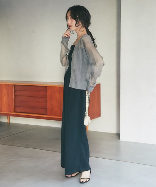 【新品タグ付】La boutique BonBonシアークロップドカーディガン La boutique BonBon（ラブティックボンボン）の「シアー