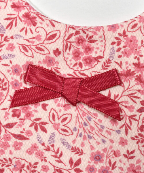 birthday party（バースデイパーティー）の「【お揃い】天竺ペイズリー花プリントスタイ（スタイ/よだれかけ・キッズ・グリーン系その他/ピンク系その他・FREE）」の4枚目の写真