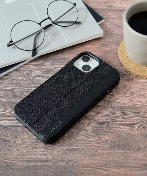 EDWIN（エドウィン）の「iPhone16 iPhone16Pro iPhone15 iPhone14 iPhone13 エドウィン [レザー調スタンドケース]（スマホケース/カバー・メンズ・ブラック/インディゴブルー・iPhone 15/iPhone 16/iPhone 16 Pro）」の6枚目の写真