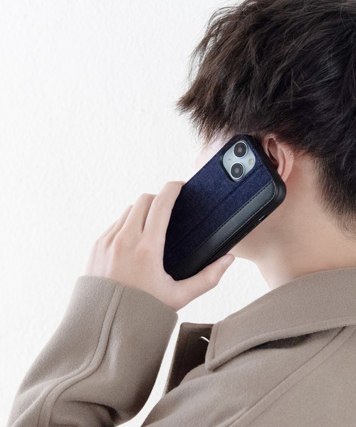 EDWIN（エドウィン）の「iPhone16 iPhone16Pro iPhone15 iPhone14 iPhone13 エドウィン [レザー調スタンドケース]（スマホケース/カバー・メンズ・ブラック/インディゴブルー・iPhone 15/iPhone 16/iPhone 16 Pro）」の11枚目の写真