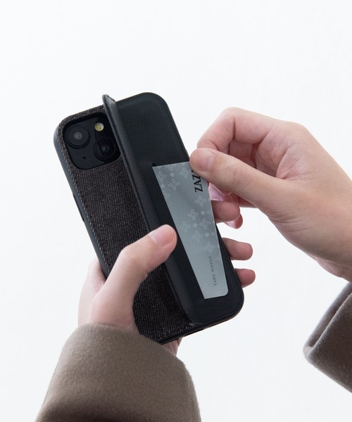 EDWIN（エドウィン）の「iPhone16 iPhone16Pro iPhone15 iPhone14 iPhone13 エドウィン [レザー調スタンドケース]（スマホケース/カバー・メンズ・ブラック/インディゴブルー・iPhone 15/iPhone 16/iPhone 16 Pro）」の15枚目の写真