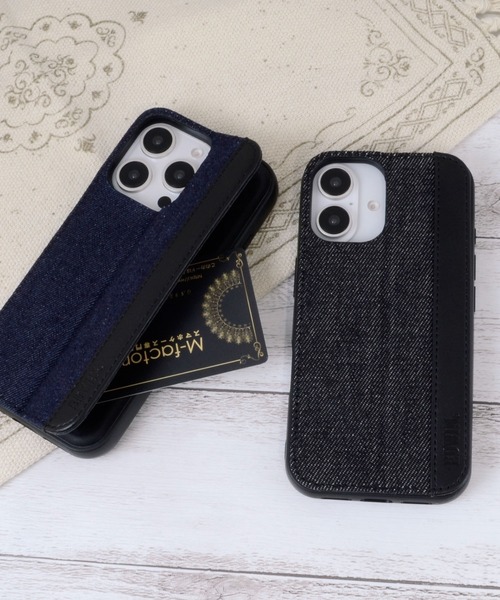 EDWIN（エドウィン）の「iPhone16 iPhone16Pro iPhone15 iPhone14 iPhone13 エドウィン [レザー調スタンドケース]（スマホケース/カバー・メンズ・ブラック/インディゴブルー・iPhone 15/iPhone 16/iPhone 16 Pro）」の3枚目の写真