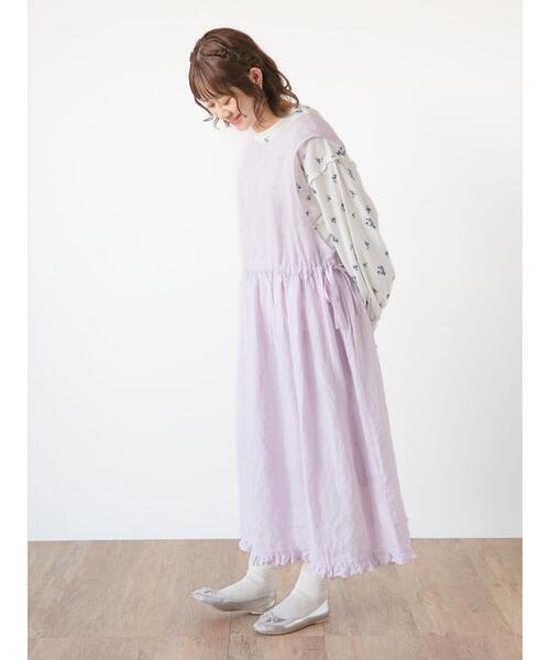 サマンサモスモス[WaterlessLinen]前後2WAYジャンパースカート Samansa Mos2（サマンサ モスモス）の「【Water less Linen
