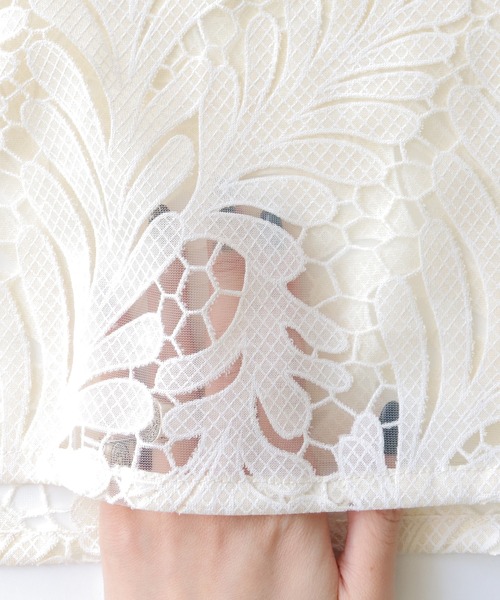 &g'aime（アンジェム）の「【&g’aime】シアーレースタイトスカート（スカート・レディース・アイボリー/ブラック・FREE）」の4枚目の写真