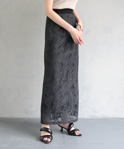 &g'aime（アンジェム）の「【&g’aime】シアーレースタイトスカート（スカート・レディース・アイボリー/ブラック・FREE）」の8枚目の写真