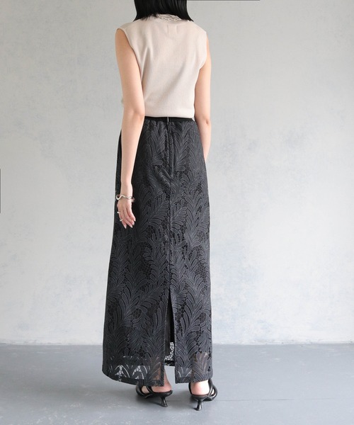 &g'aime（アンジェム）の「【&g’aime】シアーレースタイトスカート（スカート・レディース・アイボリー/ブラック・FREE）」の13枚目の写真