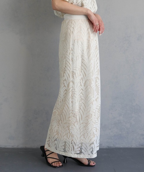 &g'aime（アンジェム）の「【&g’aime】シアーレースタイトスカート（スカート・レディース・アイボリー/ブラック・FREE）」の21枚目の写真