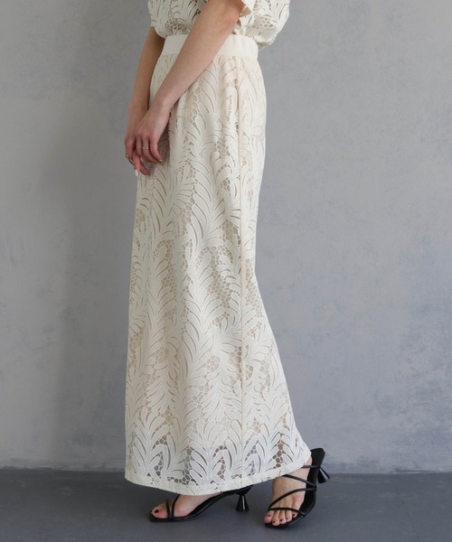 &g'aime（アンジェム）の「【&g’aime】シアーレースタイトスカート（スカート・レディース・アイボリー/ブラック・FREE）」の19枚目の写真