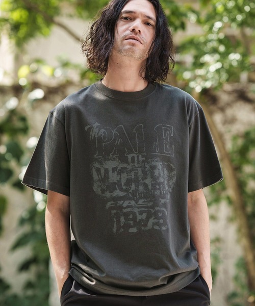 CAMBIO(カンビオ)の「mt8945- スタンダードシルエットプリントTシャツ(PALE)(Tシャツ/カットソー・メンズ・ネイビー/スミクロ/ホワイト・S/M/L/XL)」の2枚目の写真
