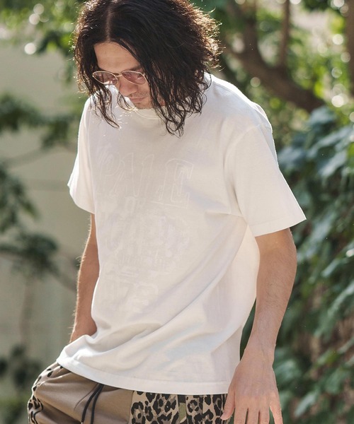 CAMBIO(カンビオ)の「mt8945- スタンダードシルエットプリントTシャツ(PALE)(Tシャツ/カットソー・メンズ・ネイビー/スミクロ/ホワイト・S/M/L/XL)」の4枚目の写真