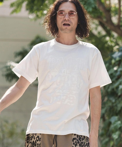 CAMBIO(カンビオ)の「mt8945- スタンダードシルエットプリントTシャツ(PALE)(Tシャツ/カットソー・メンズ・ネイビー/スミクロ/ホワイト・S/M/L/XL)」の6枚目の写真