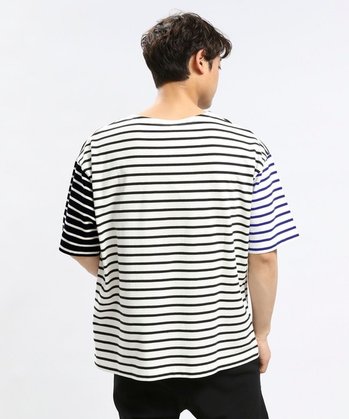 GLOBAL WORK Smile Seed Store（グローバルワーク スマイルシードストア）の「コットンボーダーＴシャツ半袖/984102（Tシャツ/カットソー・メンズ・ブルー系その他/グレー/その他・SMALL/LARGE/X-LARGE/MEDIUM）」の10枚目の写真