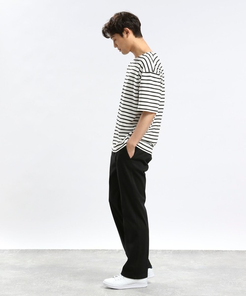 GLOBAL WORK Smile Seed Store（グローバルワーク スマイルシードストア）の「コットンボーダーＴシャツ半袖/984102（Tシャツ/カットソー・メンズ・ブルー系その他/グレー/その他・SMALL/LARGE/X-LARGE/MEDIUM）」の13枚目の写真