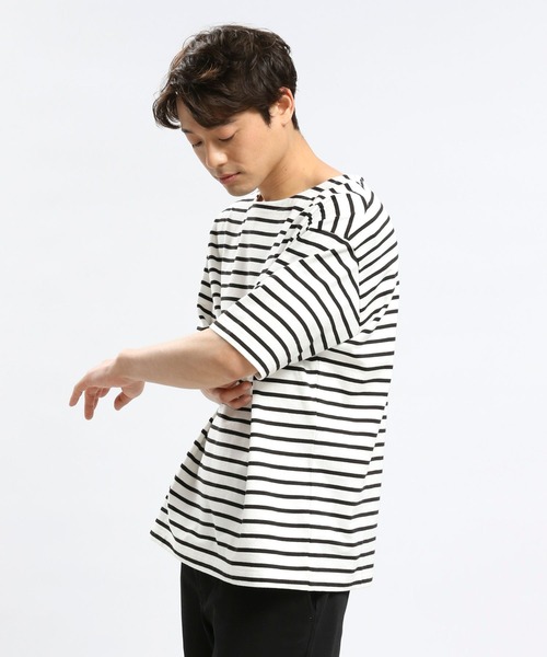 GLOBAL WORK Smile Seed Store（グローバルワーク スマイルシードストア）の「コットンボーダーＴシャツ半袖/984102（Tシャツ/カットソー・メンズ・ブルー系その他/グレー/その他・SMALL/LARGE/X-LARGE/MEDIUM）」の16枚目の写真