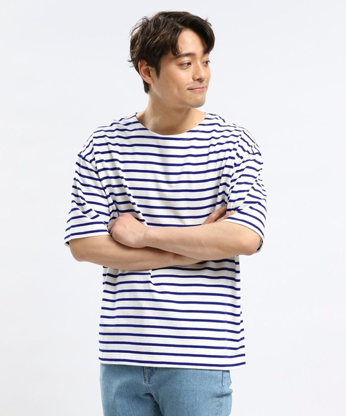 GLOBAL WORK Smile Seed Store（グローバルワーク スマイルシードストア）の「コットンボーダーＴシャツ半袖/984102（Tシャツ/カットソー・メンズ・ブルー系その他/グレー/その他・SMALL/LARGE/X-LARGE/MEDIUM）」の22枚目の写真