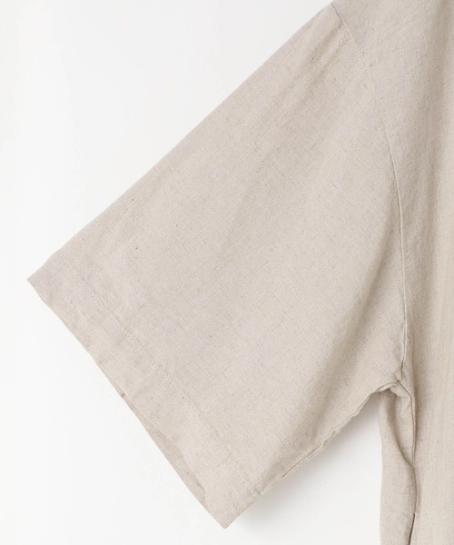 yuw（ユウ）の「リネンショールカラーＳＨワンピース 115220（ワンピース・レディース・ブルー/ブラック/ベージュ・FREE）」の7枚目の写真