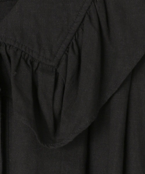 yuw（ユウ）の「リネンショールカラーＳＨワンピース 115220（ワンピース・レディース・ブルー/ブラック/ベージュ・FREE）」の16枚目の写真