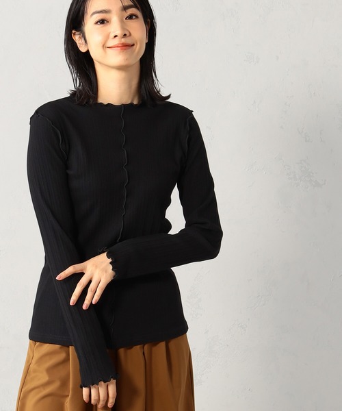 FOUND GOOD（ファウンドグッド）の「ランダムリブメローTシャツ（Tシャツ/カットソー・レディース・ブルー系2/ベージュ/アイボリー/ブラック・S/M/L）」の9枚目の写真
