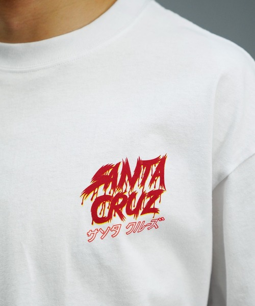 SANTA CRUZ（サンタクルーズ）の「【ムラサキスポーツ限定】SANTACRUZ/サンタクルーズ 半袖Tシャツ 麻柄 カタカナ 502241417（Tシャツ/カットソー・メンズ・ブラック/ホワイト・M/L/XL）」の9枚目の写真