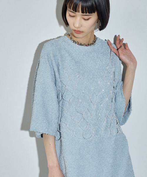 THE YOn（ザヨン）の「ビーズデザインメッシュビスチェ（キャミソール・レディース・クリア/ブラック・FREE）」の14枚目の写真