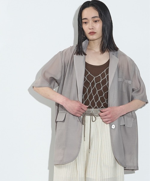 THE YOn（ザヨン）の「ビーズデザインメッシュビスチェ（キャミソール・レディース・クリア/ブラック・FREE）」の9枚目の写真