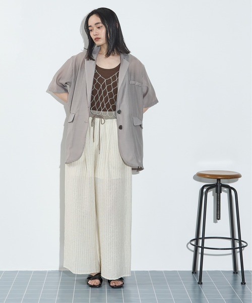 THE YOn（ザヨン）の「ビーズデザインメッシュビスチェ（キャミソール・レディース・クリア/ブラック・FREE）」の10枚目の写真